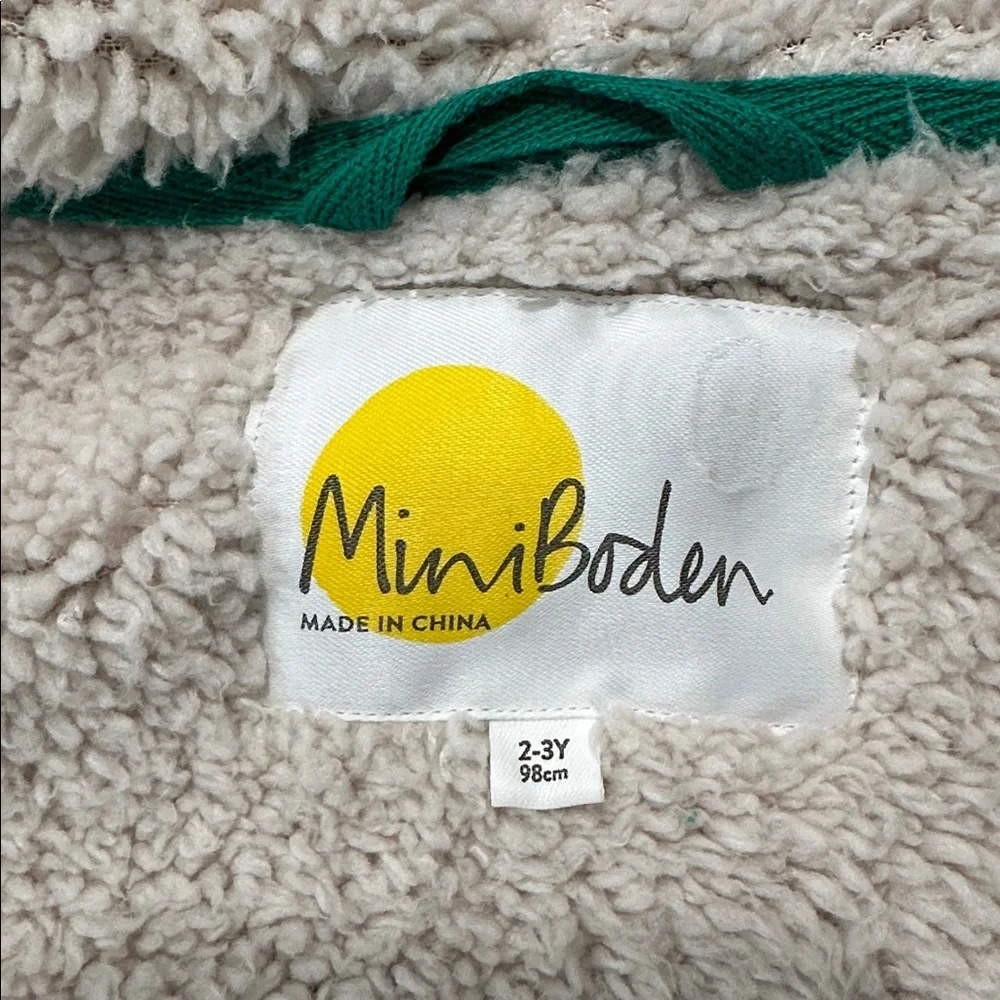 Mini Boden gray space astronaut fleece lined hooded sweatshirt size 2-3 ๐๐ง๐ผโ๐ - Picture 6 of 9